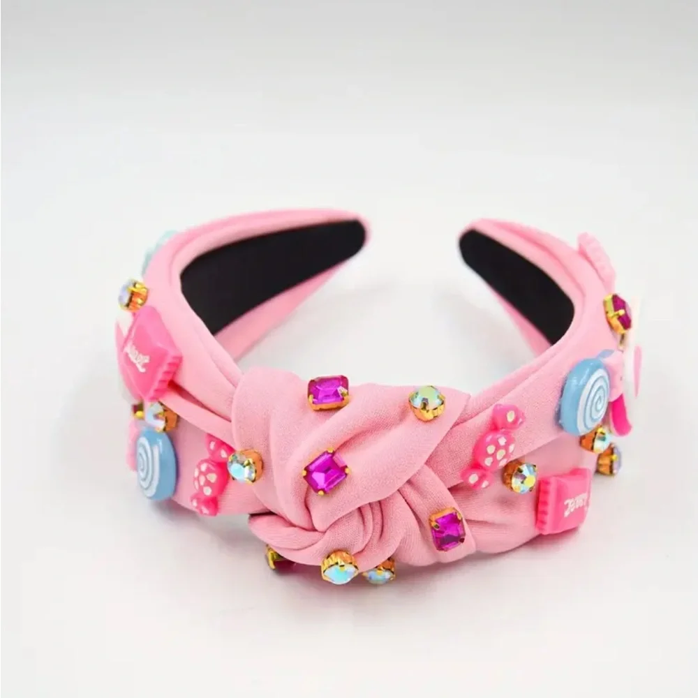 Pink Sweet Candy Embellished Rhinestone Knot Headband
